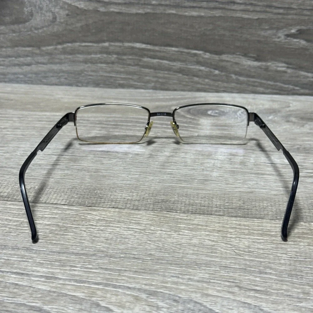 Bulova San Remo‎ Eyeglass Frames Semi Rimless Gunmetal 54-18-140 Rectangle Metal